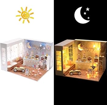 ミニチュア　ドールハウス　ライト　　　　　「おもちゃの国」 1/20木製ミニチュアLEDライトドールハウス家具DIYハウス3Dパズル
